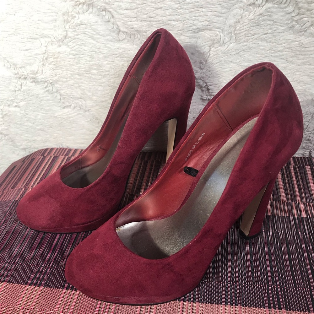 Maroon Velvet Heels